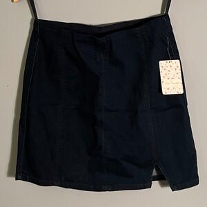 Free People A-Line Dark Blue Denim Skirt High Rise Size S NWT